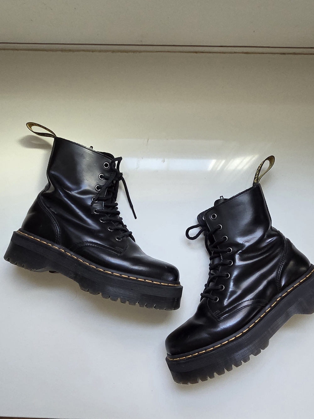 Dr. Martens Black Chunky Lace-Up Platform Boots